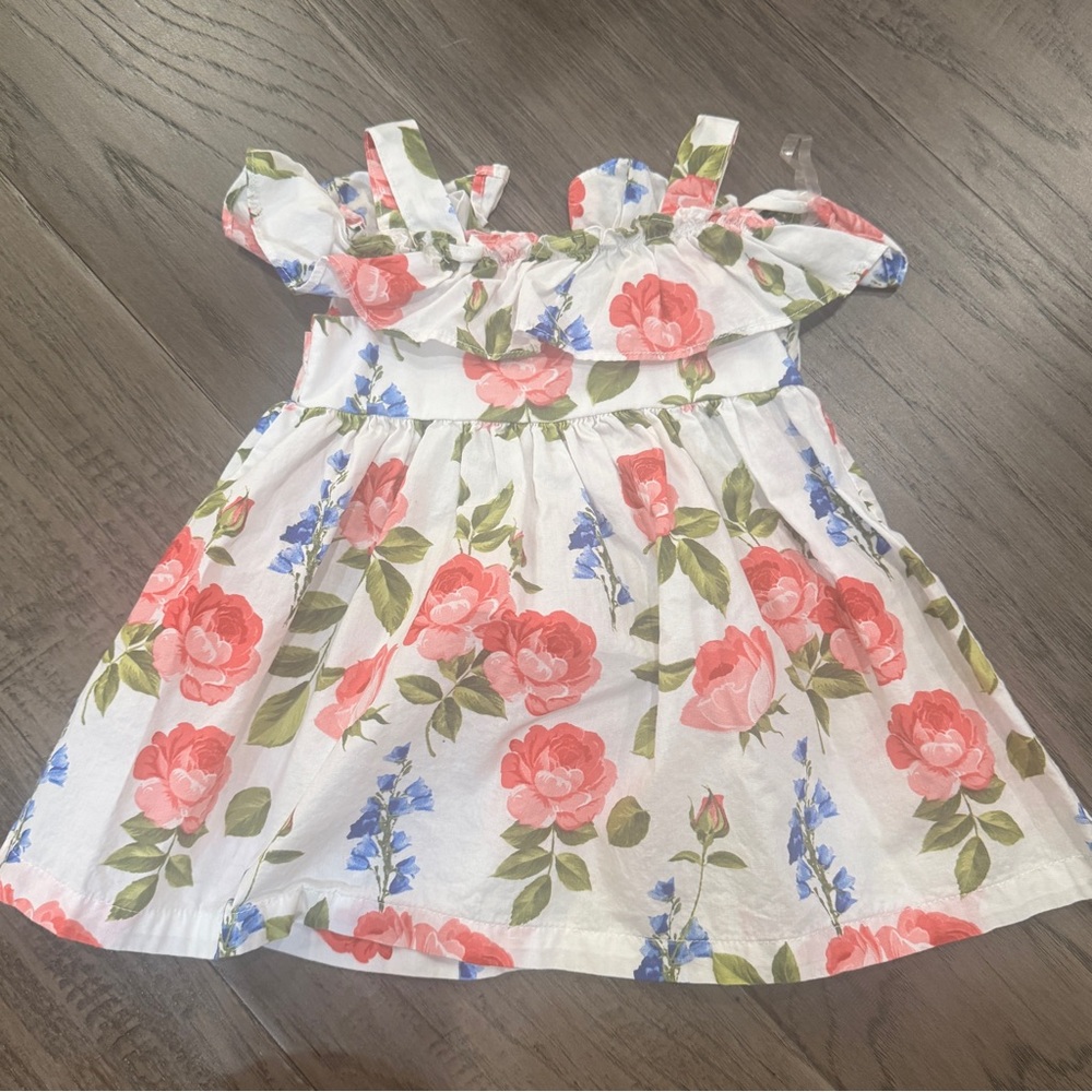 Blueberi Boulevard Pink and Blue Pleated Sundress 12M